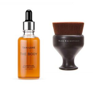 Tan-Luxe NEW The Body Illuminating Self-Tan Drops + Bare Escentuals Body Brush